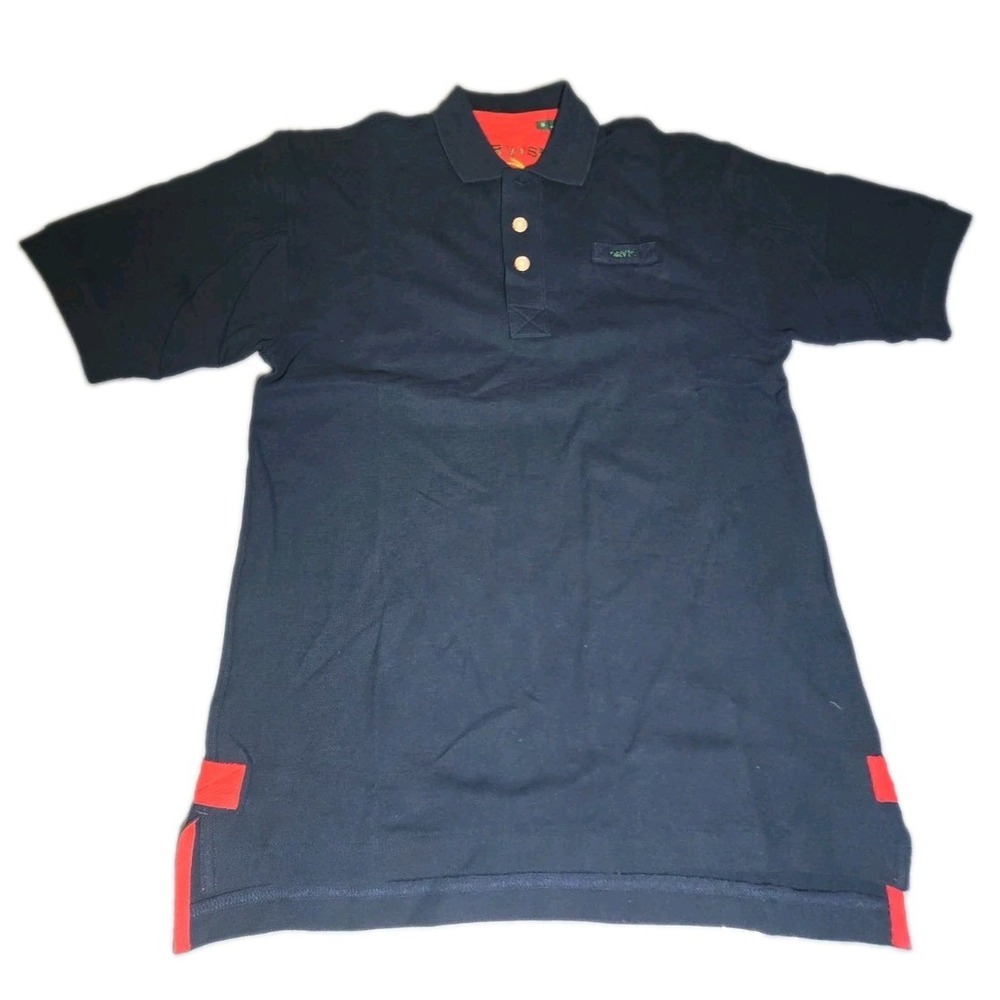 Orvis Shirt Mens Small S Black Pique Cotton Fly Fishing Embroidered Polo